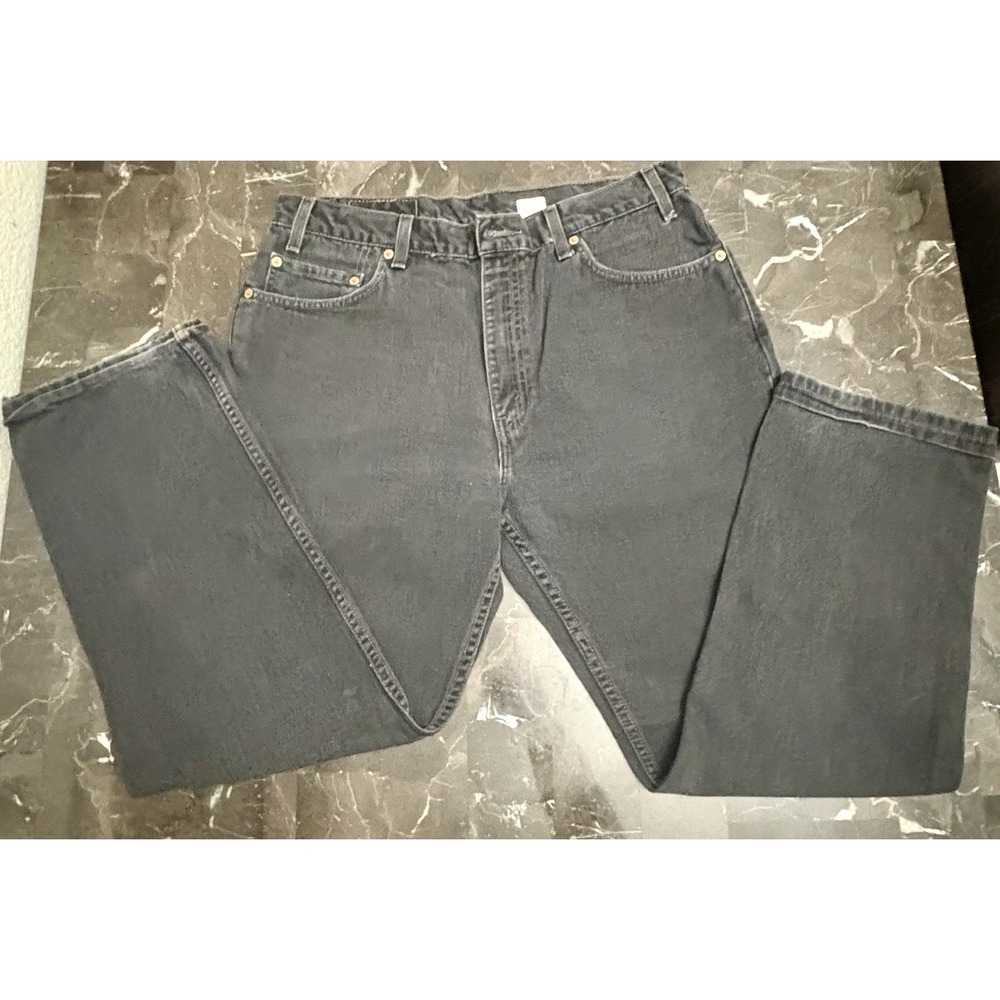 Levi's Men's Black Straight Leg Regular Fit Denim Jeans Mid Rise